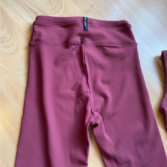 Adam Selman Sport Ribbed Burgundy Leggings and Sports Bra Set - Picture 5 of 10